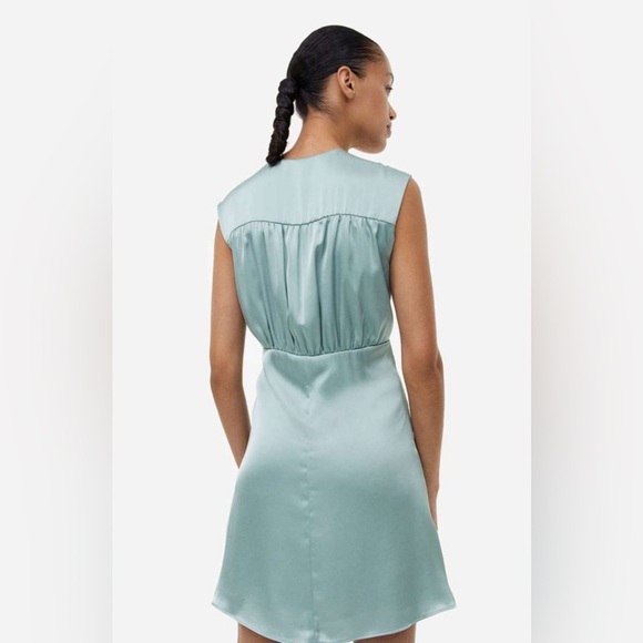 H&M DRAPED SATIN DRESS - Picture 2 of 7
